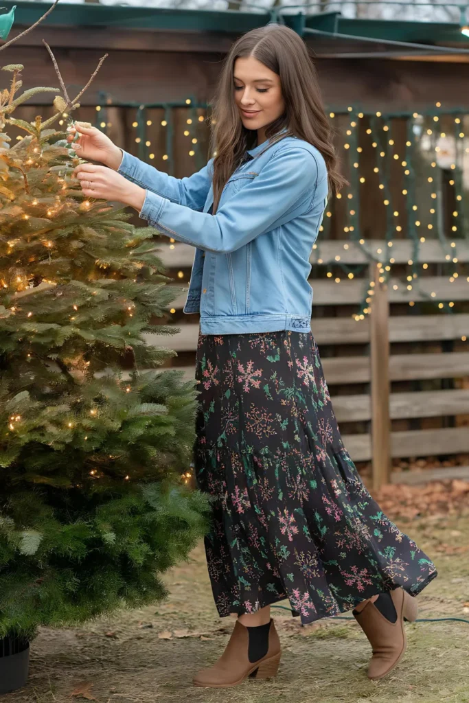 Christmas Maxi Dress Outfit