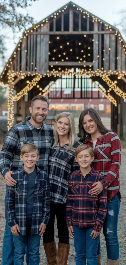 Flannel Shirts Outfit for Christmas Family Photo