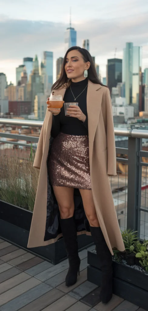 Rooftop Bar New York Winter Outfit