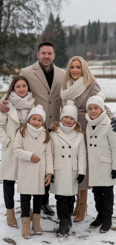 Winter White and Neutral Christmas Family Photo Outfit