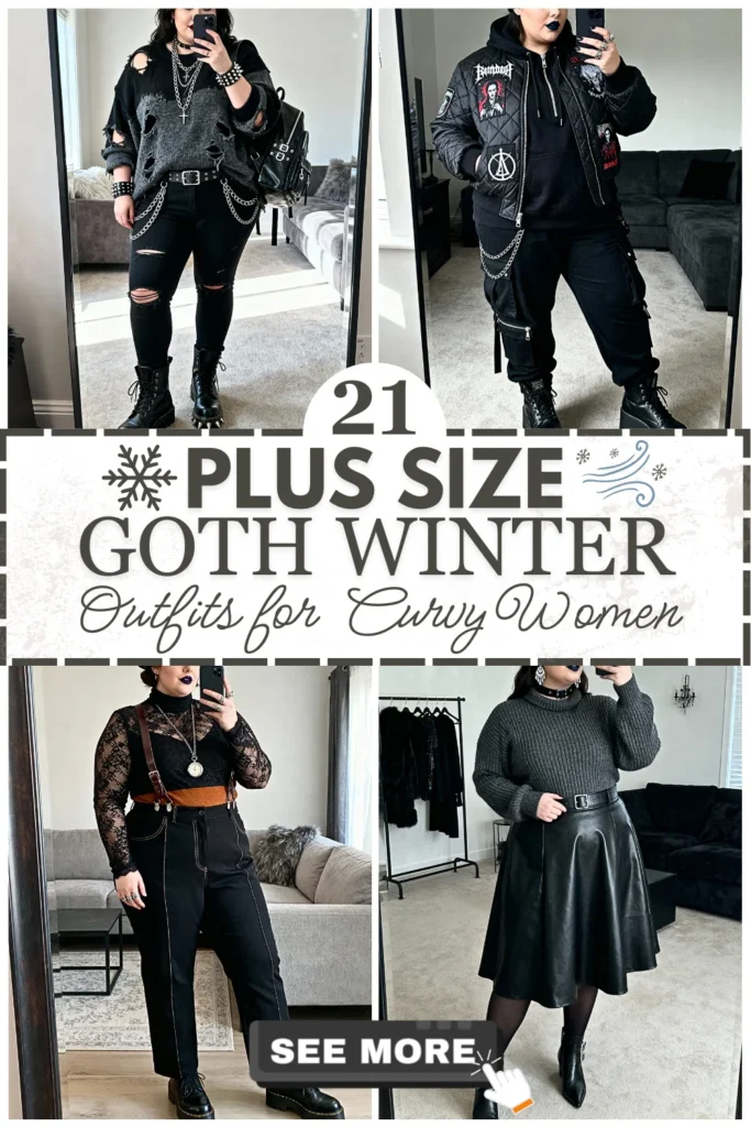 21 Plus Size Goth Winter Outfits