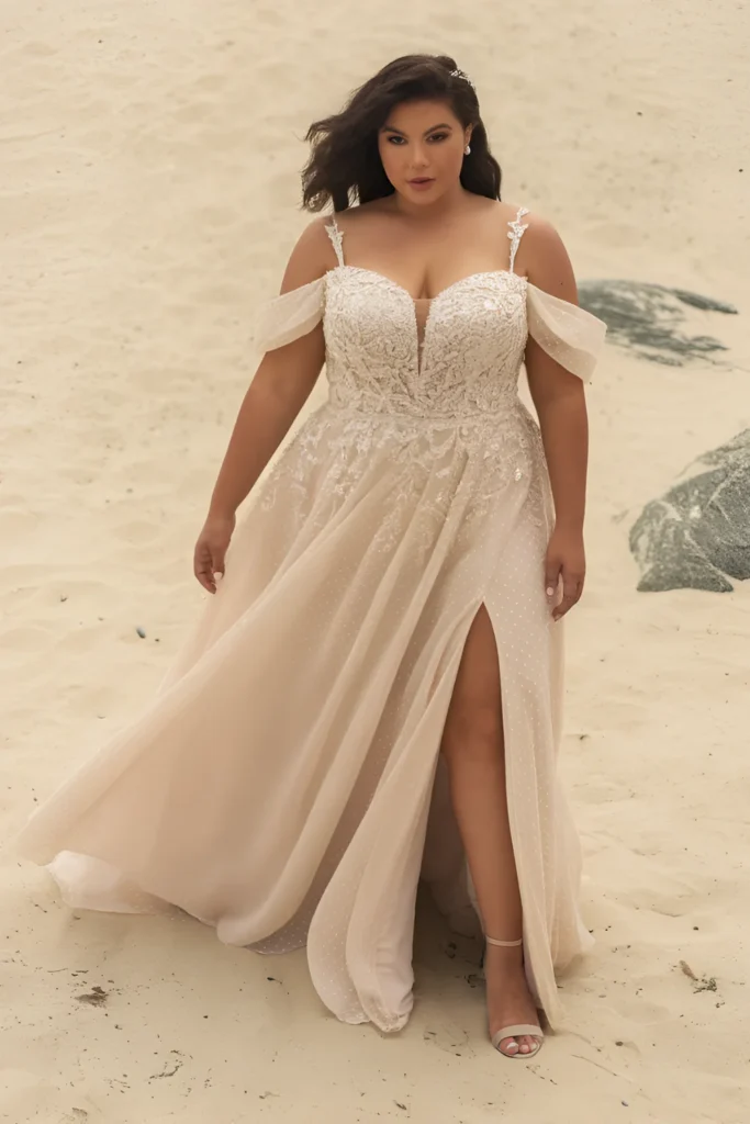 Beach Wedding Plus Size Light Chiffon Dress