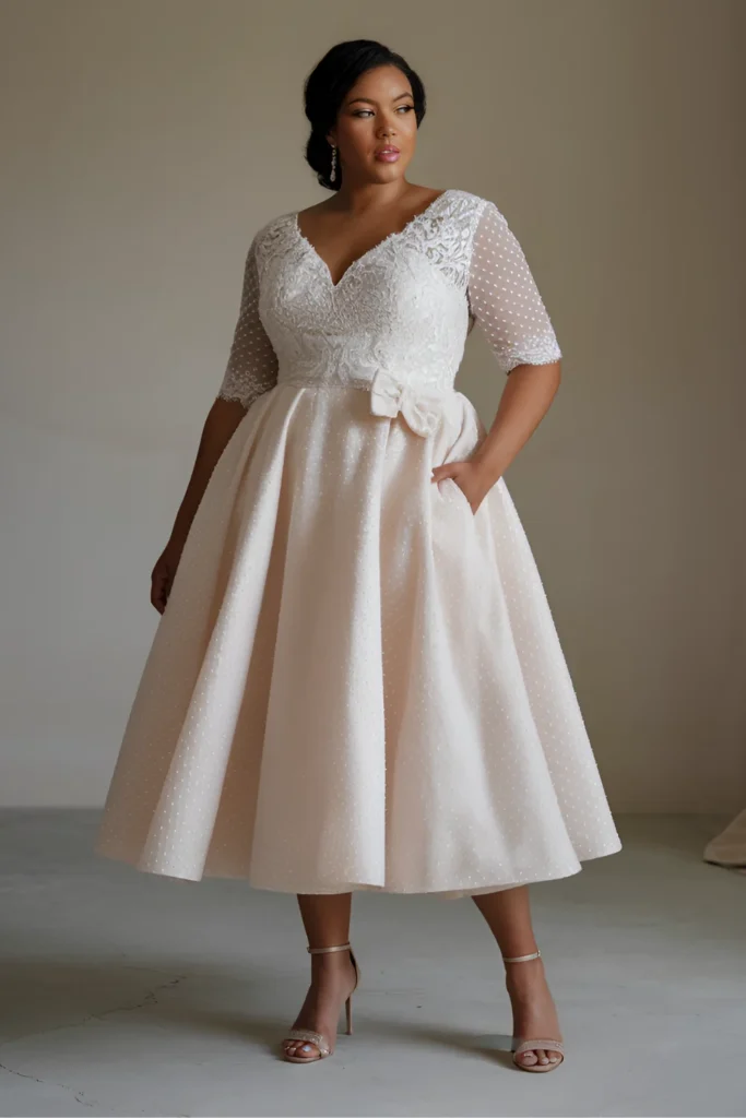 Plus Size Casual Beach Mini Wedding Dress