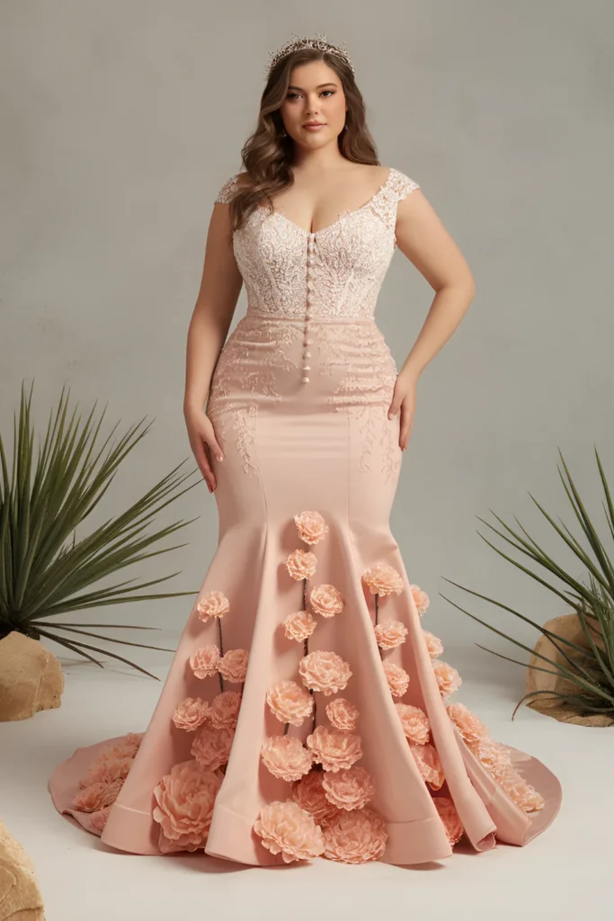 Plus Size Desert Rose Wedding Dress