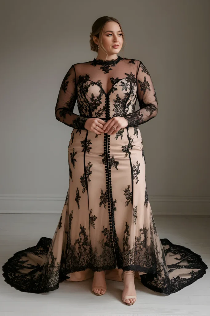 Plus Size Gothic Wedding Dress