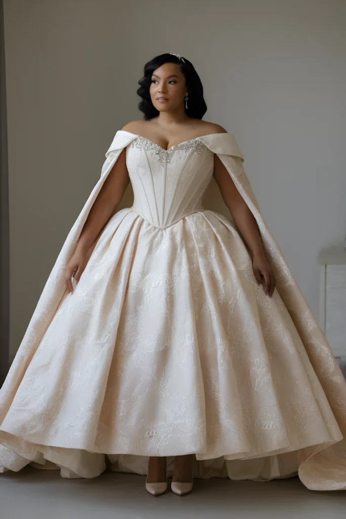 Plus Size Off-shoulder Corset Gown Wedding Dress