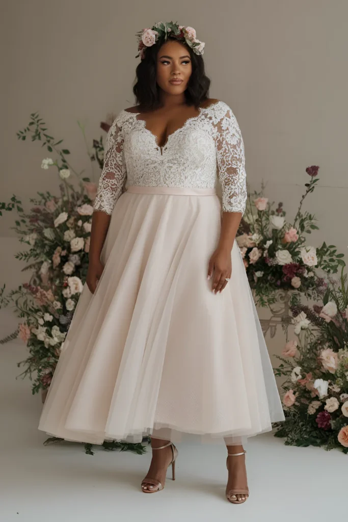 Plus Size Two-Piece Wedding Dress