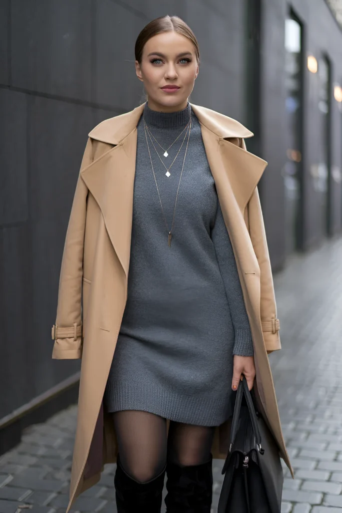 Stockholm Style Winter Trench Coat Outfit