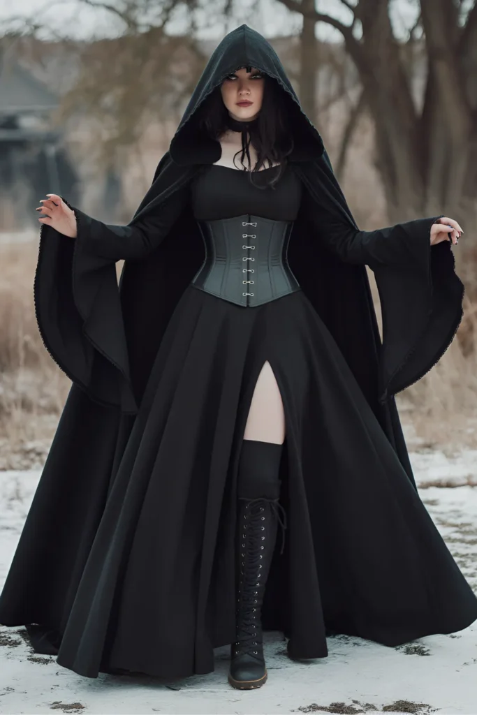 Winter Medieval Goth Outfit