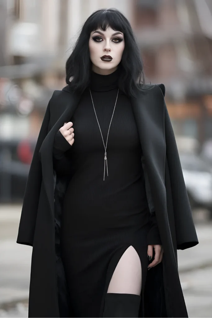 Winter Nu-Goth Minimalist Outfit