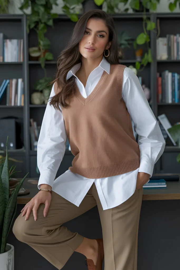 Winter Sweater Vest Business Casual Outfit