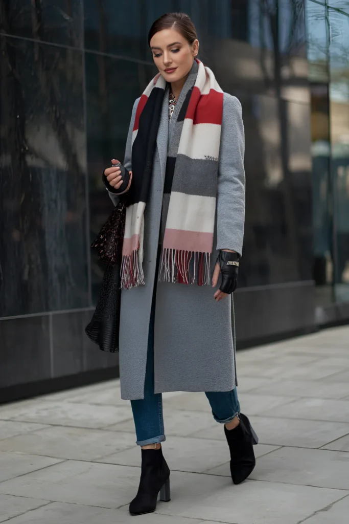 Winter grey coat Outfit