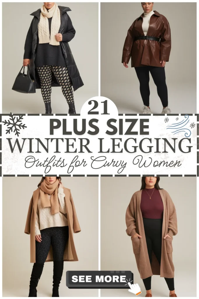 21 Plus Size Winter Legging Outfits