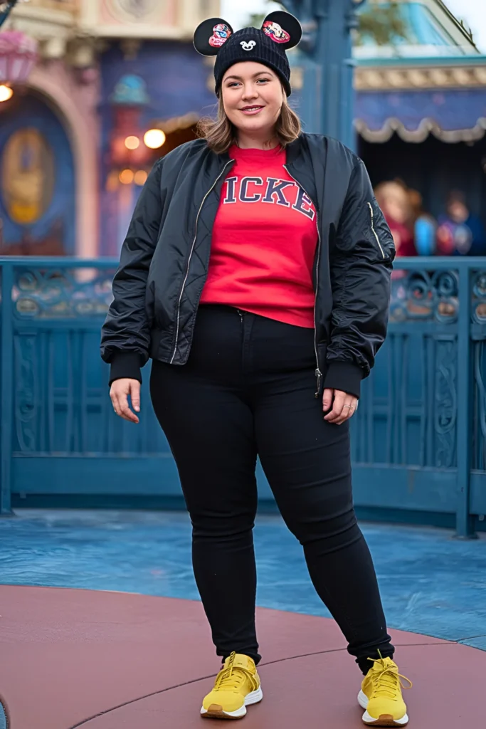 Casual Mickey Mouse Layers Plus Size Winter Disney Outfit