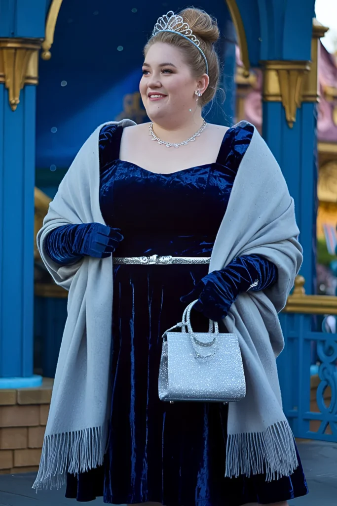 Cinderella’s Midnight Blue Plus Size Winter Disney Outfit