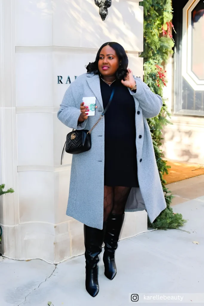 Elegant Grey Coat & LBD