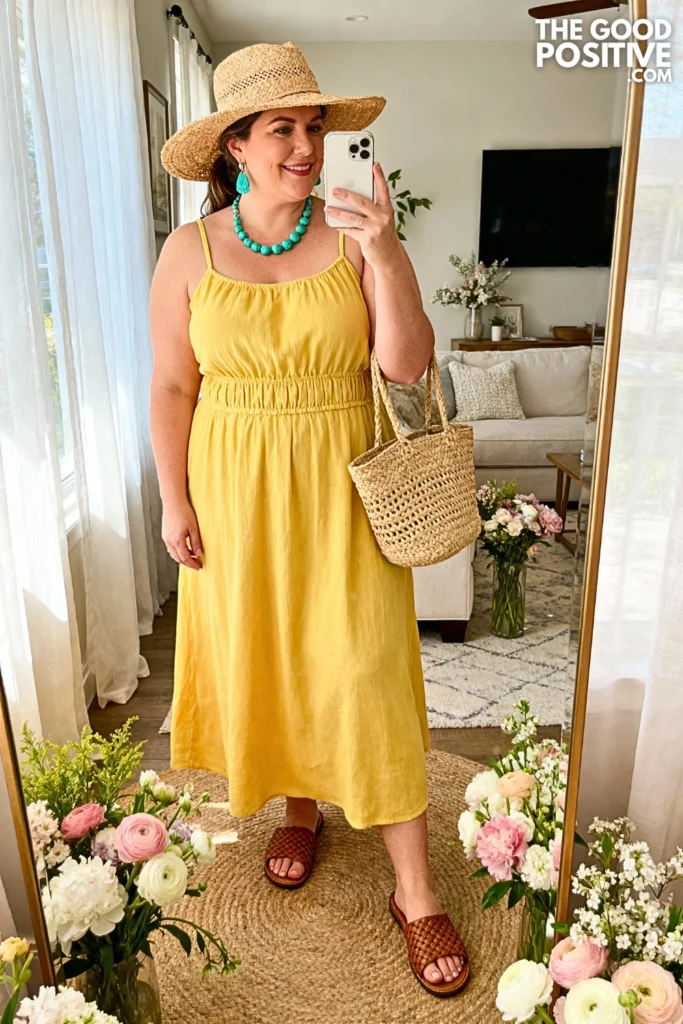 Plus Size Smocked Waist Sundress Outfit