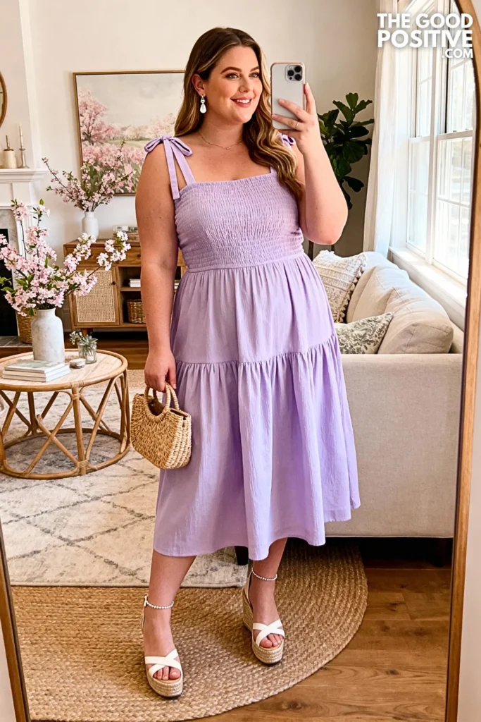 Plus Size Square Neck Sundress Outfit