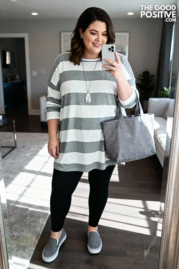 Plus Size Tunic Top and Legging Outfit