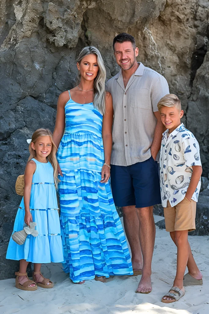 Spring Family Pictures Coastal Blues & Sandy Tones Outfits