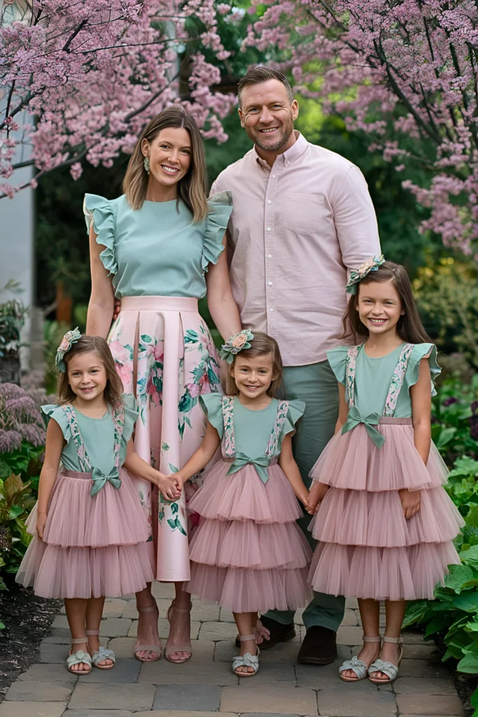 Spring Family Pictures Whimsical Garden Party Outfits