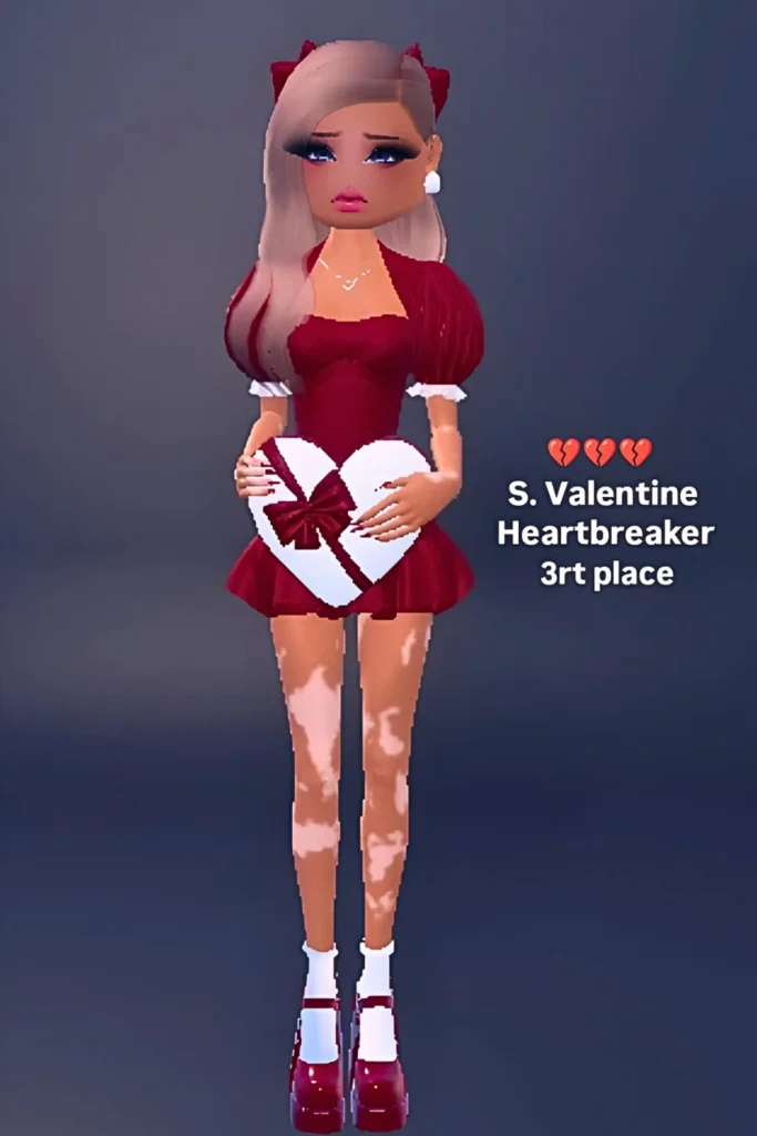 Valentine's Day Dress To Impress Deep Red Mini Outfit