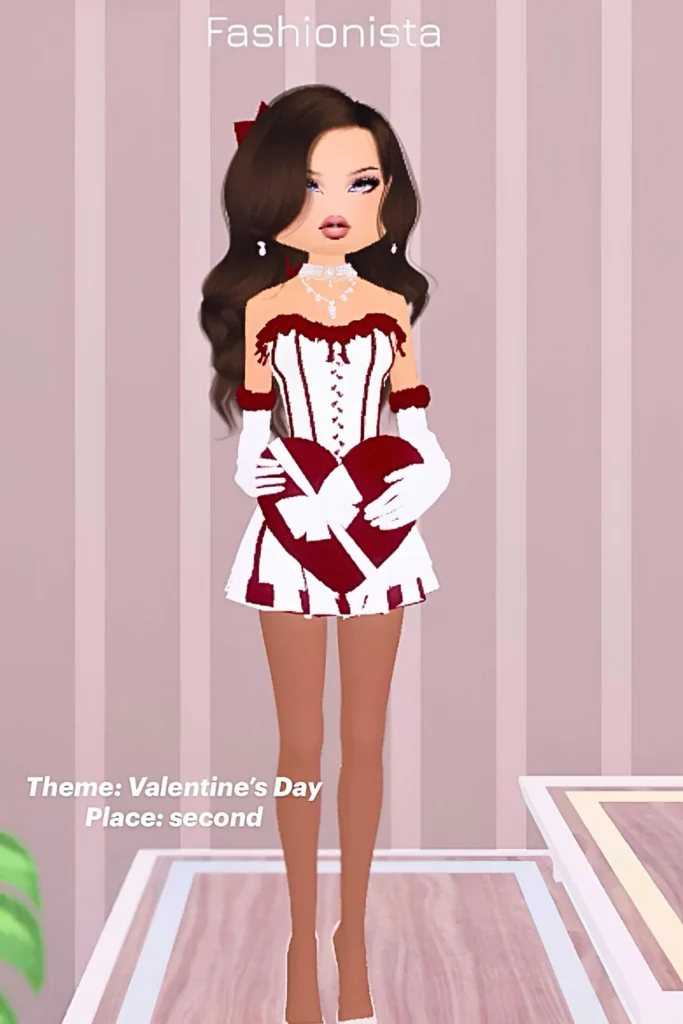 Valentine's Day Dress To Impress Heart-Trimmed Corset Dress Outfit