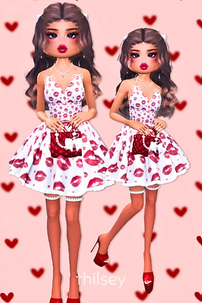 Valentine's Day Dress To Impress Kisses & Hearts Party Dress Outfit