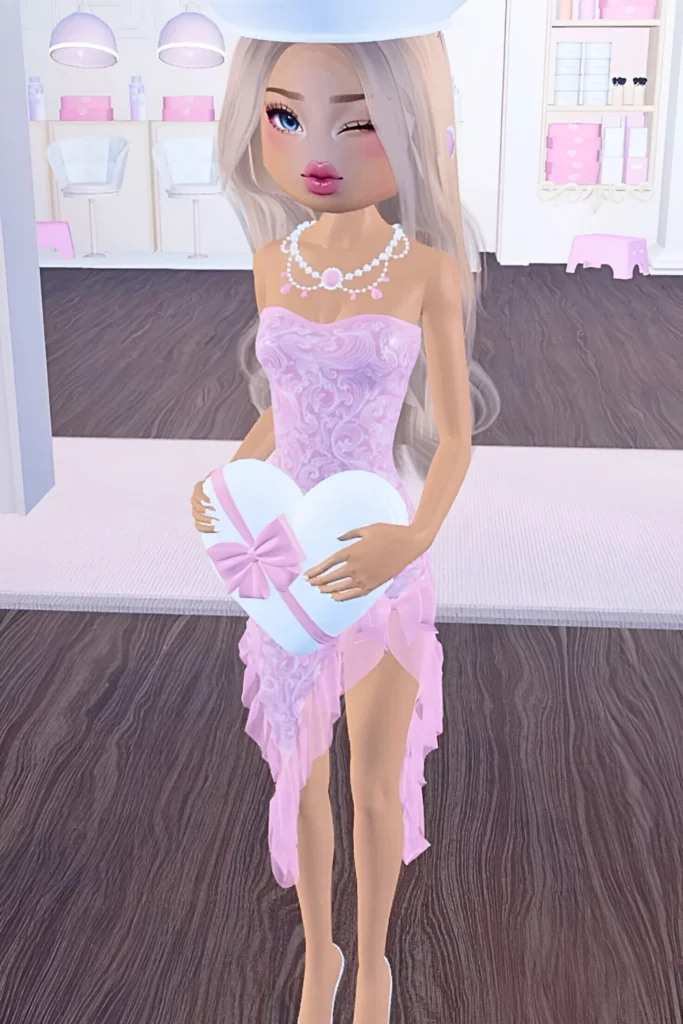 Valentine's Day Dress To Impress Pink Lace & Pearls Outfit