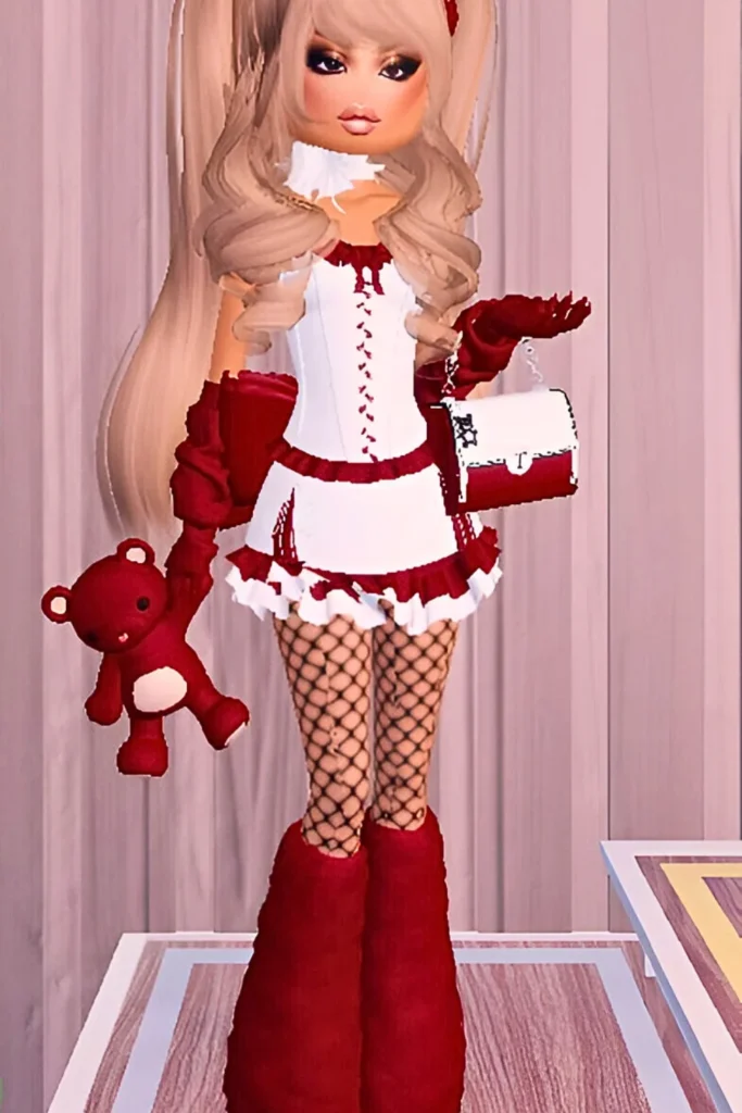 Valentine's Day Dress To Impress Red and White Lolita Dress Outfit