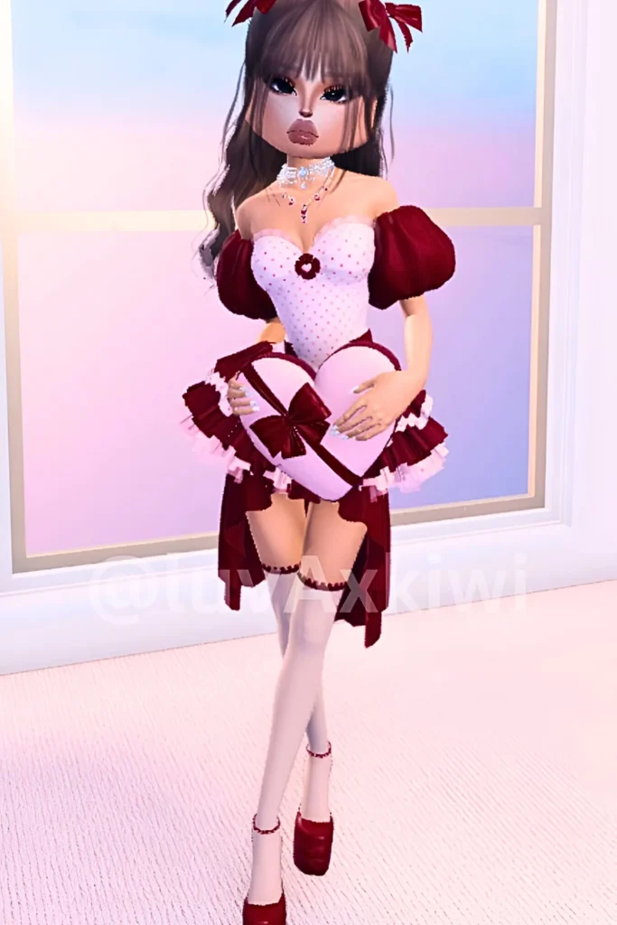 Valentine's Day Dress To Impress Sweet & Spicy in Burgundy Bows Dress Outfit