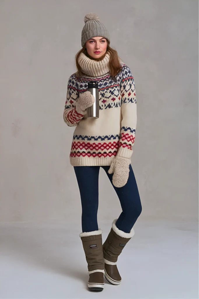 Cold Aspen Aprés-Ski Fair Isle Sweater Spring Outfit