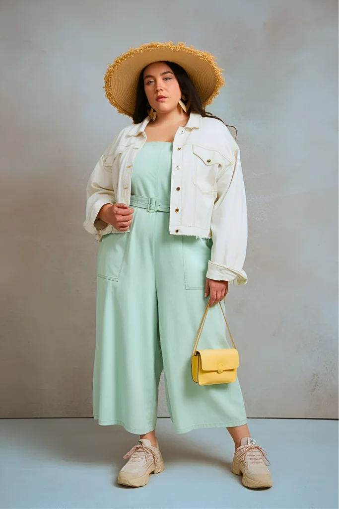 Plus Size Pastel Utility Jumpsuit Easter Outfit