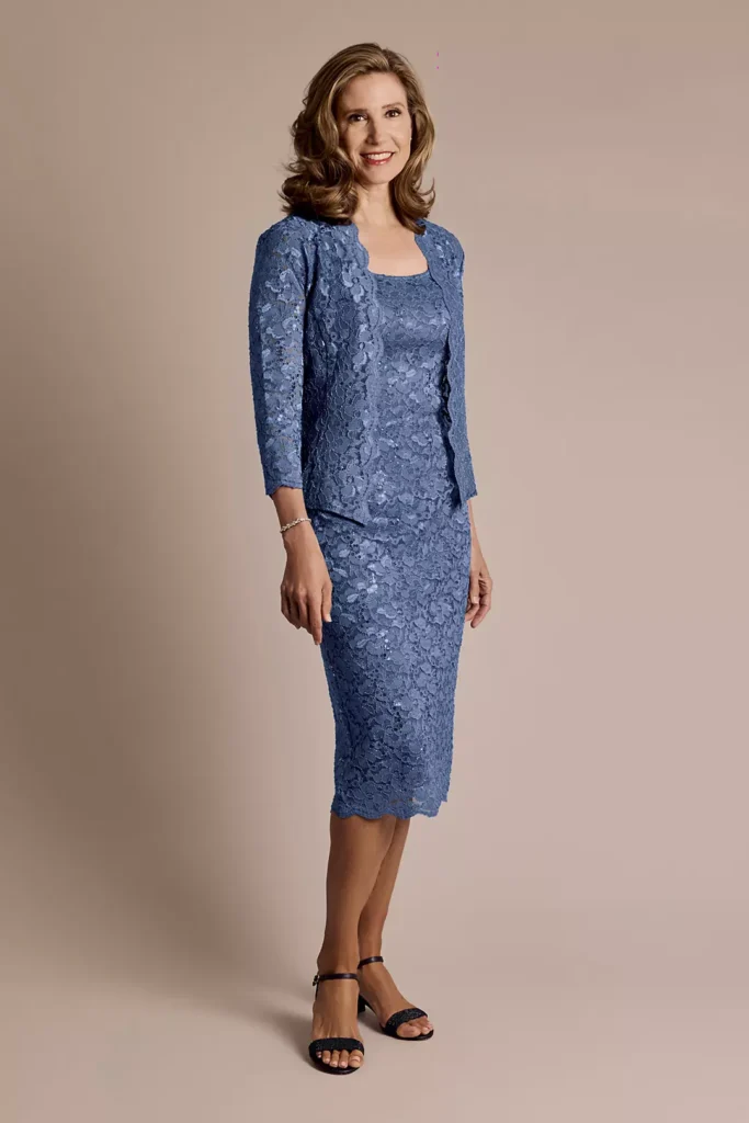 Wedgewood Sequin Lace Midi Jacket Dress