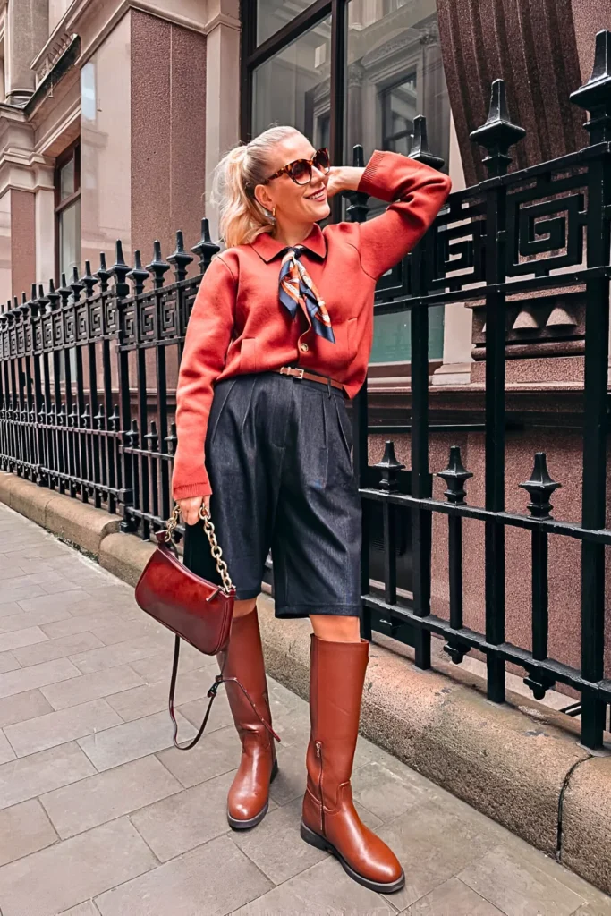 London-Inspired Knit & Culottes Spring Outfit