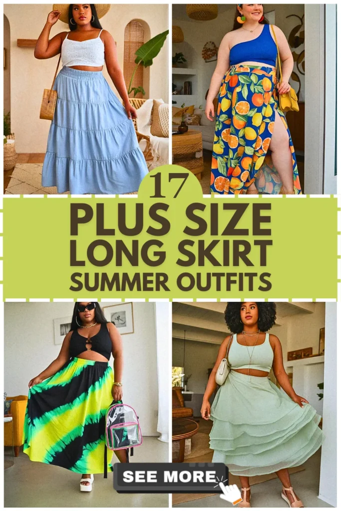 17 Plus Size Summer Long Skirt Outfits