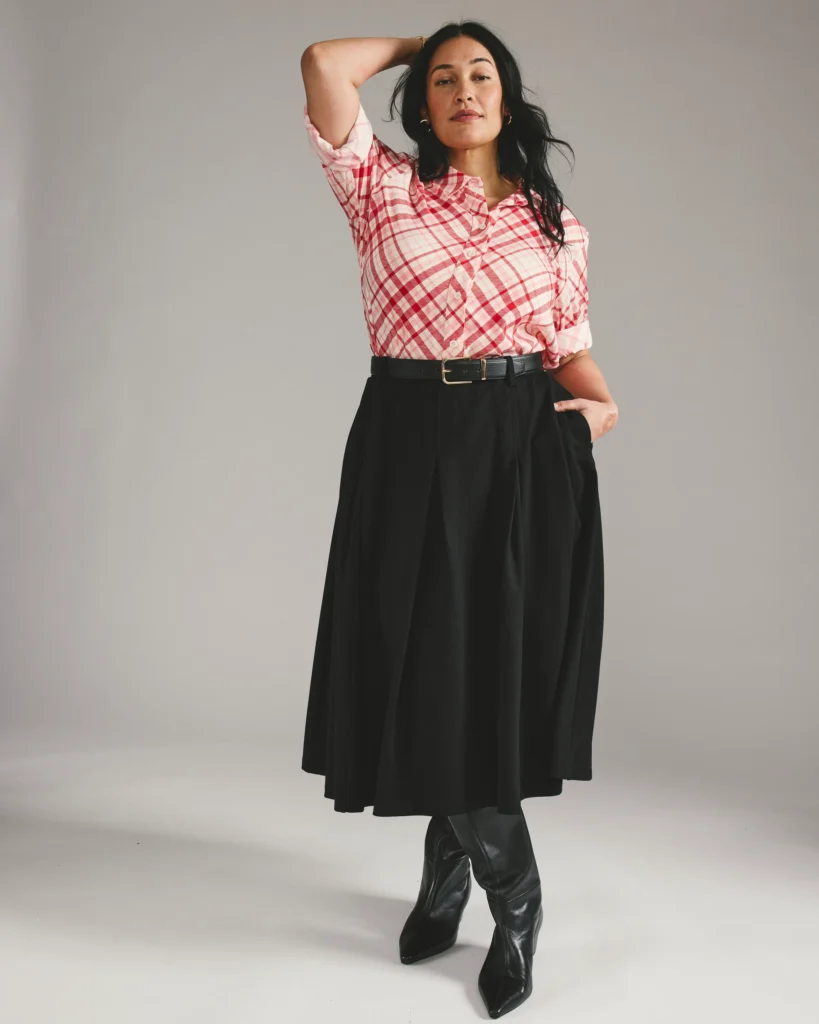 Aleya Pleated Ponte Skirt