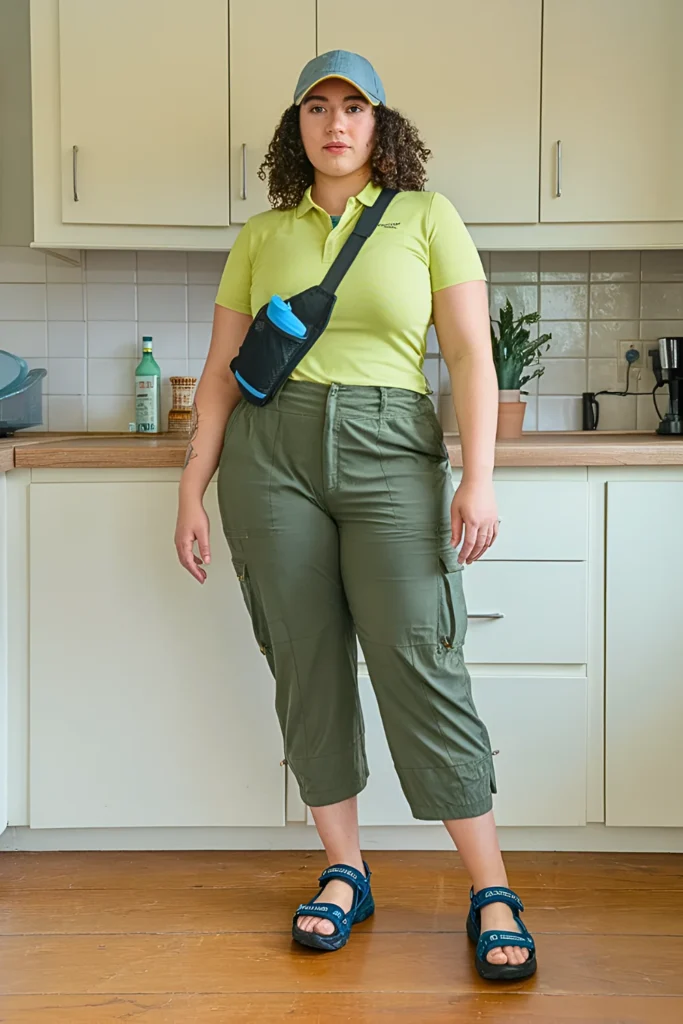 Plus Size Convertible Cargo Pants Summer Outfit