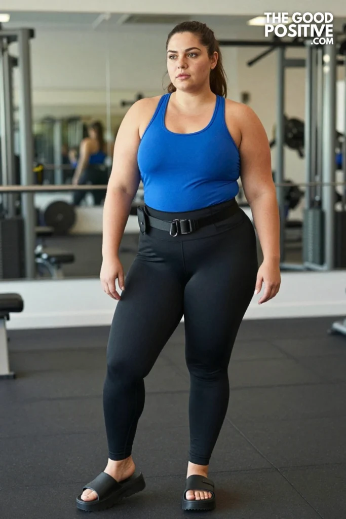 Plus Size Oversized Athletic Shirt Dress & Cycling Shorts Outfit