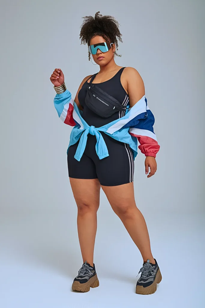 Plus Size Sporty Romper Summer Baddie Outfit