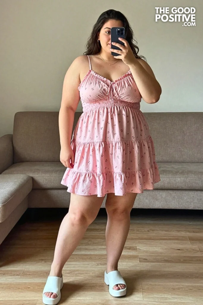 Plus Size Tiered Babydoll Sundress Outfit
