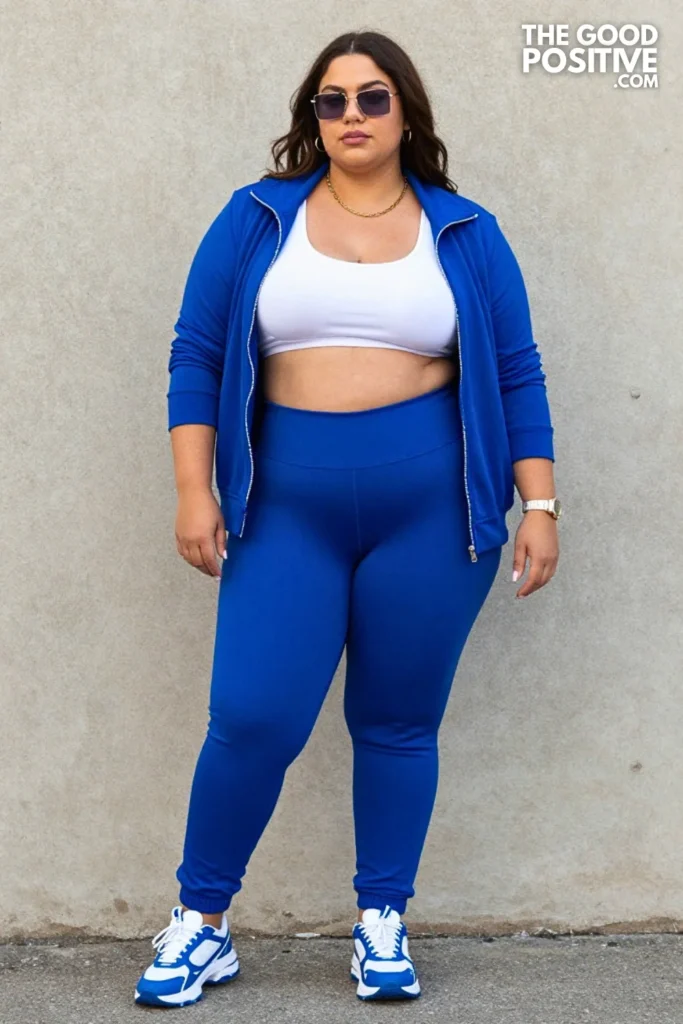 Plus Size Gym-to-Street Matching Tracksuit Streetwear Outfit