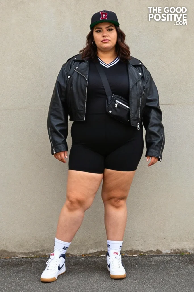 Plus Size Sporty Oversized Jersey Dress Streetwear Outfit