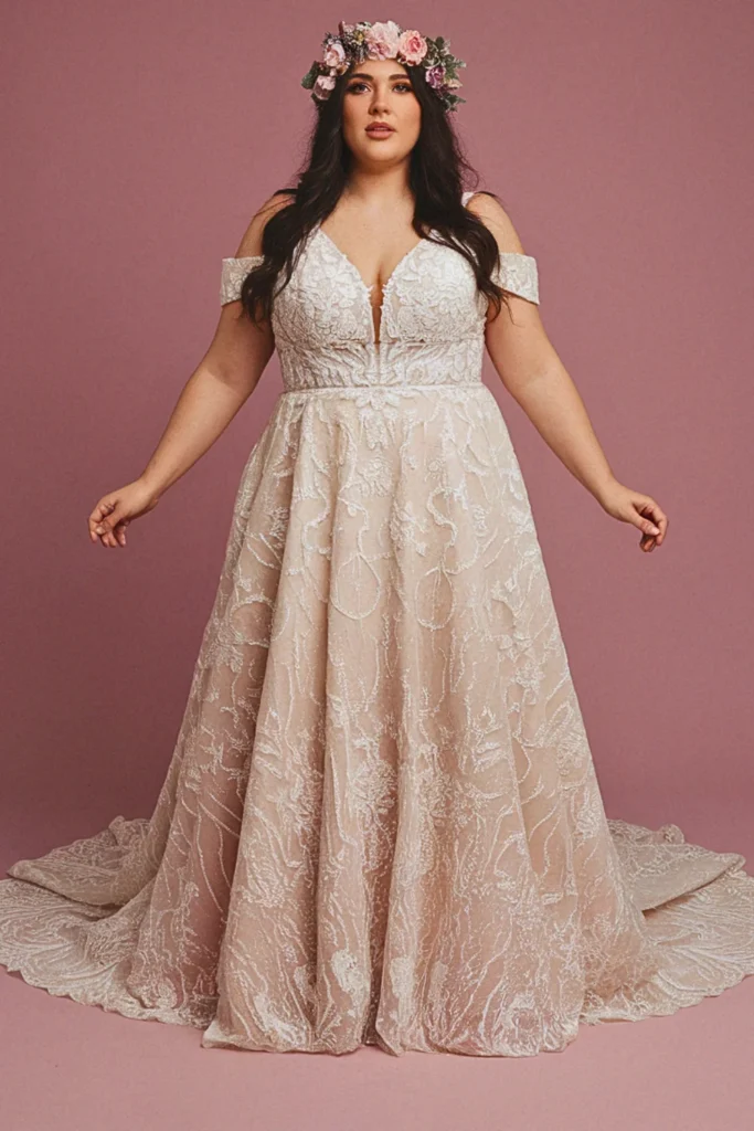 Plus Size A-Line Empire Waist Bohemian Wedding Dress