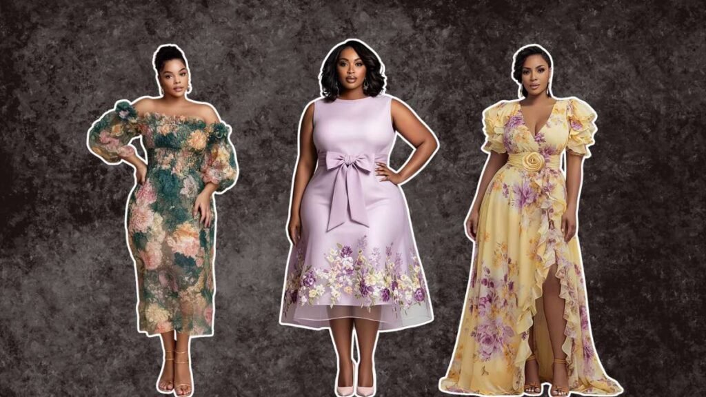 Plus Size Floral Wedding Guest Dresses