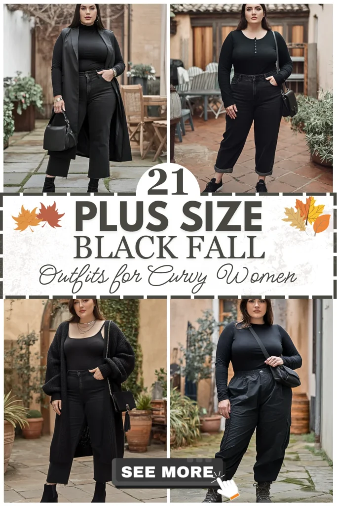 21 Plus Size Black Fall Outfits