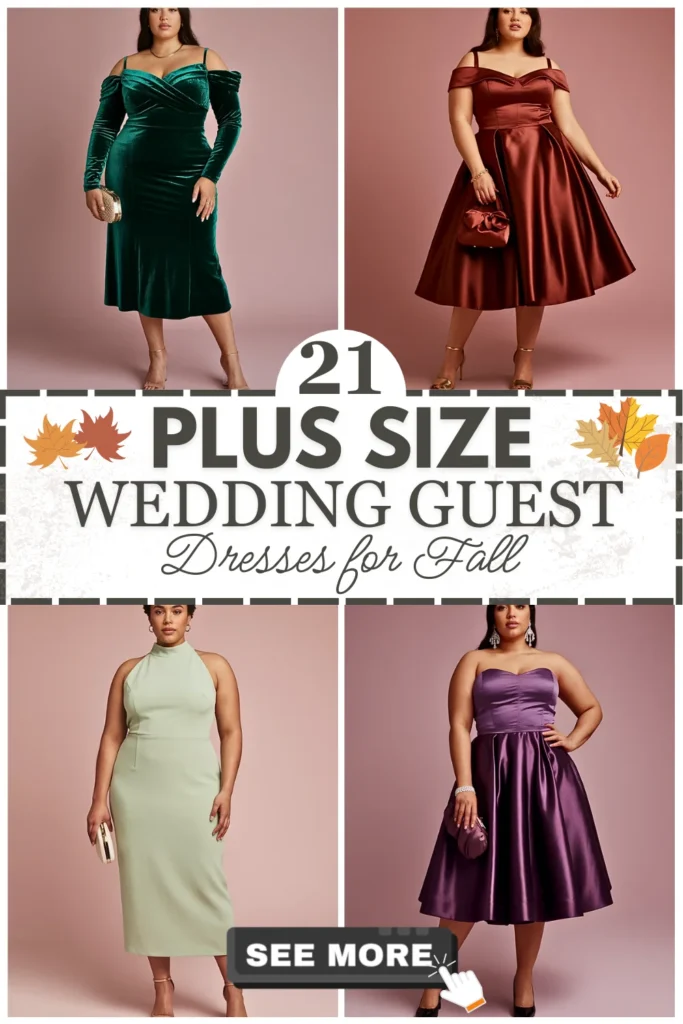 21 Plus Size Fall Wedding Guest Dresses