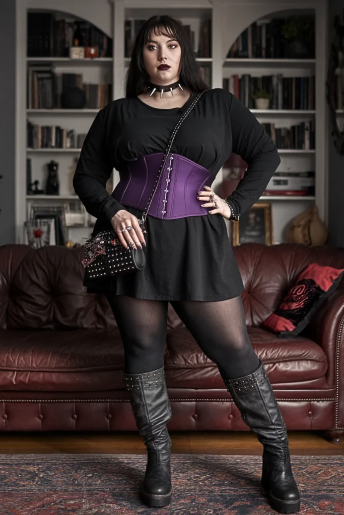 Plus Size Alternative Corset Belt and Tunic Fall Outfit