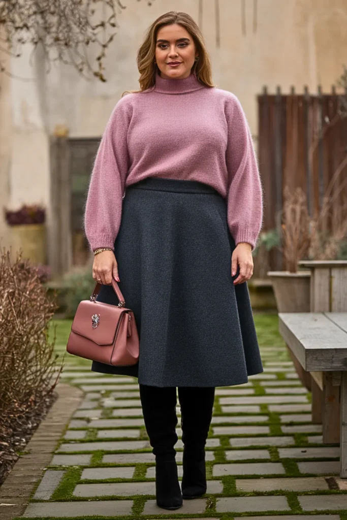 Plus Size Fall Angora Blend Sweater Italian Outfit