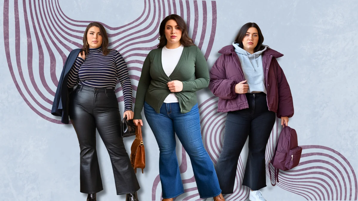 Plus Size Fall Flare Jeans Outfits